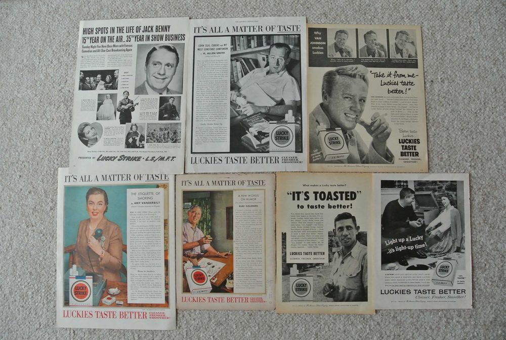7 niesamowitych reklam z gazet VINTAGE LUCKY STRIKE