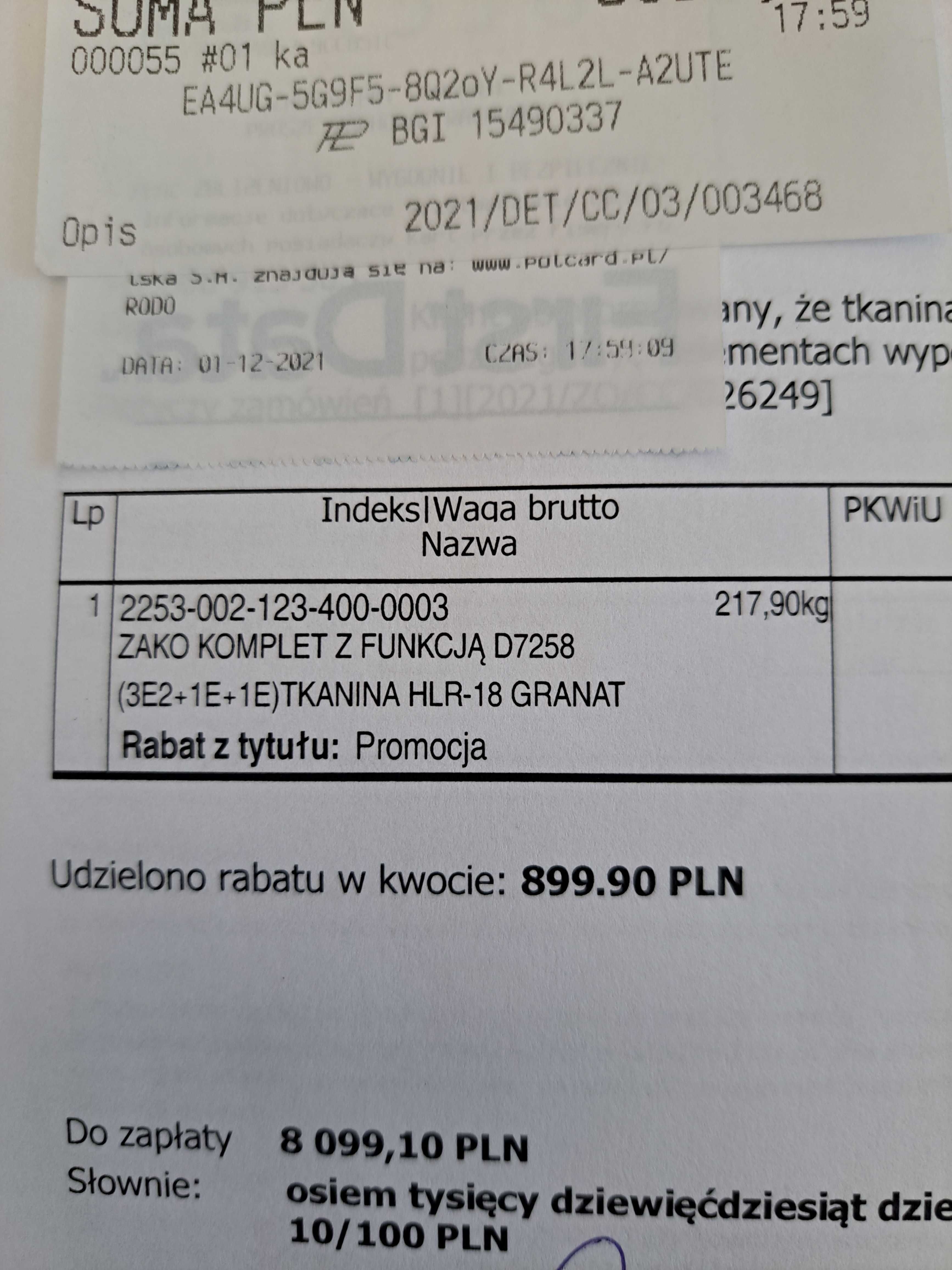 Komplet mebli rozkładanych elektrycznie ZAKO z funkcją D7258 AGATA