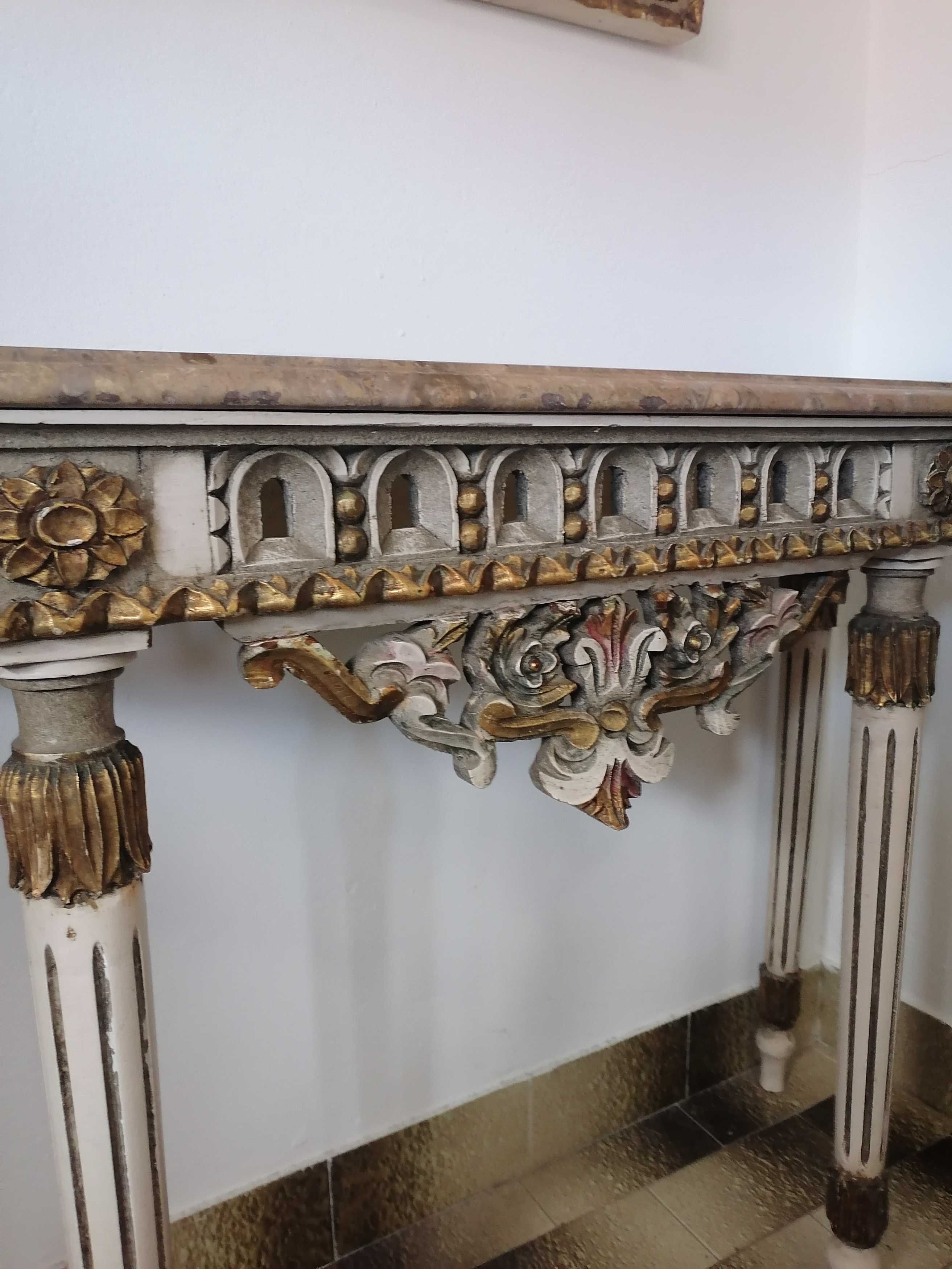 Mesa e espelho madeira