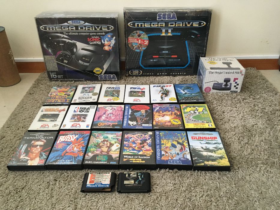 Sega Mega Drive 1 + Sega Mega Drive 2 + 29 jogos