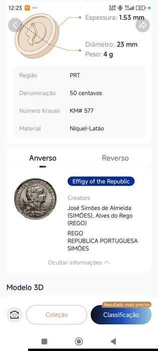 2 moedas de 50 centavos