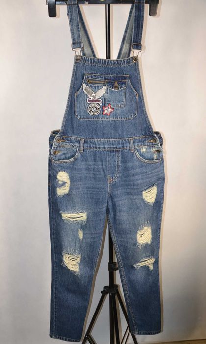 SUPERDRY Jeans Ogrodniczki Spodnie Damskie XS Oryginalne Super Stan