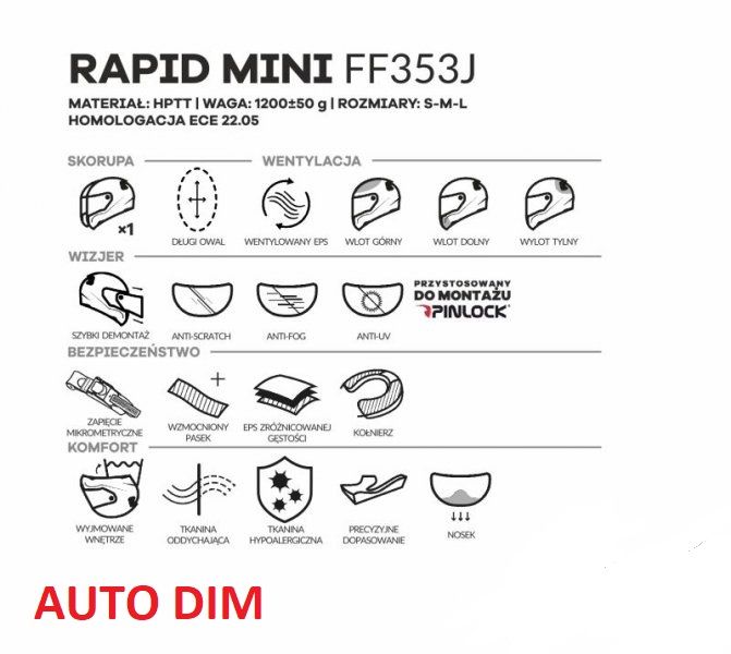 Dziecięcy kask motocyklowy LS2 FF353J Rapid  junior