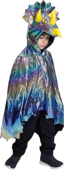 Dziecięca Peleryna Dinozaur Kaptur Kostium Halloween M/L 120-130cm