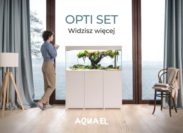Zestaw Aquael Optiset 125l Akwarium+Szafka+Pokrywa LED