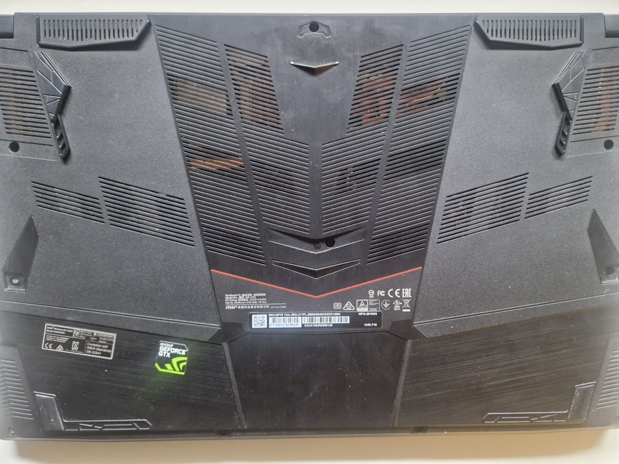 Msi gf75 thin 8 rd під віндовлення на запчастини