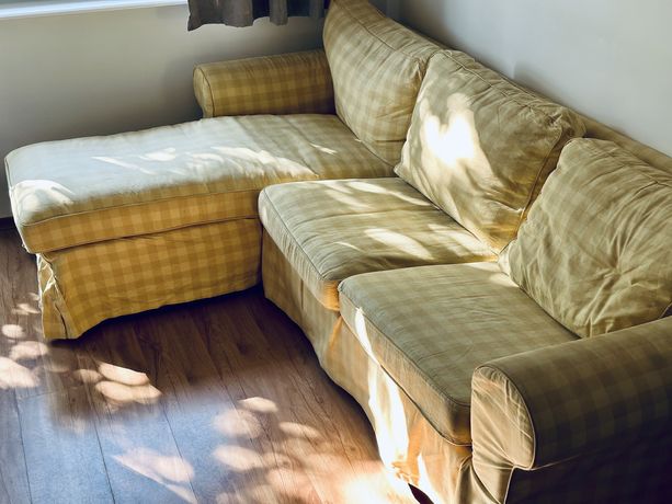 Sofa kanapa, stan bardzo dobry,3-osobowa z szezlongiem Ektorp Ikea