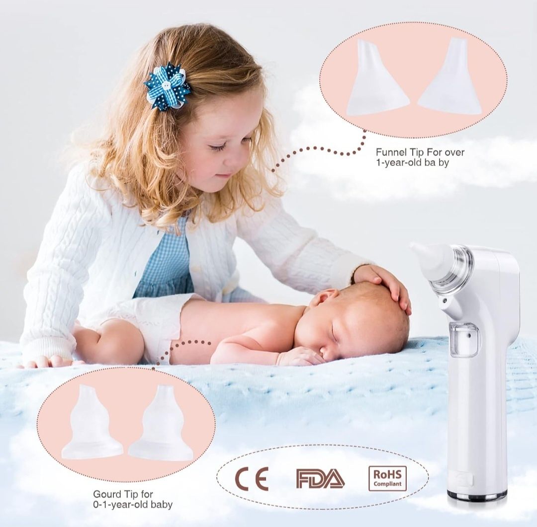 Bubbacare Elektryczny aspirator do nosa dla niemowląt