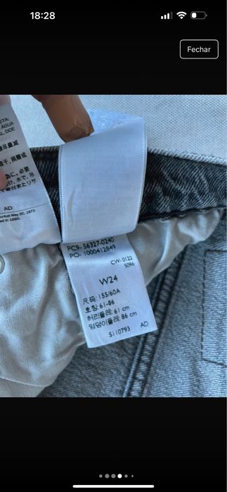 Calçoes ganga cinzentos Levis