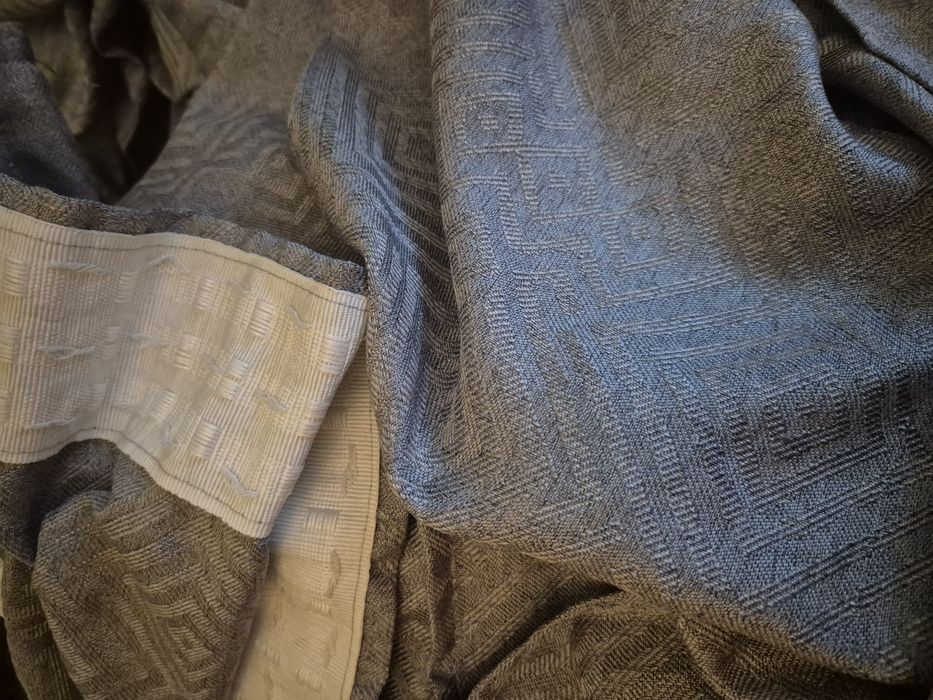 Dwie Zasłony szaro srebrne jysk