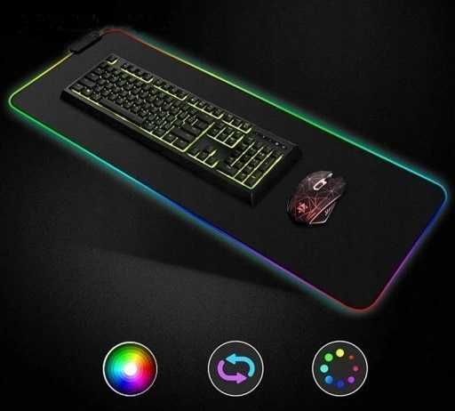 *NOWA* PODKŁADKA GAMINGOWA świecąca led rgb pod mysz klawiaturę