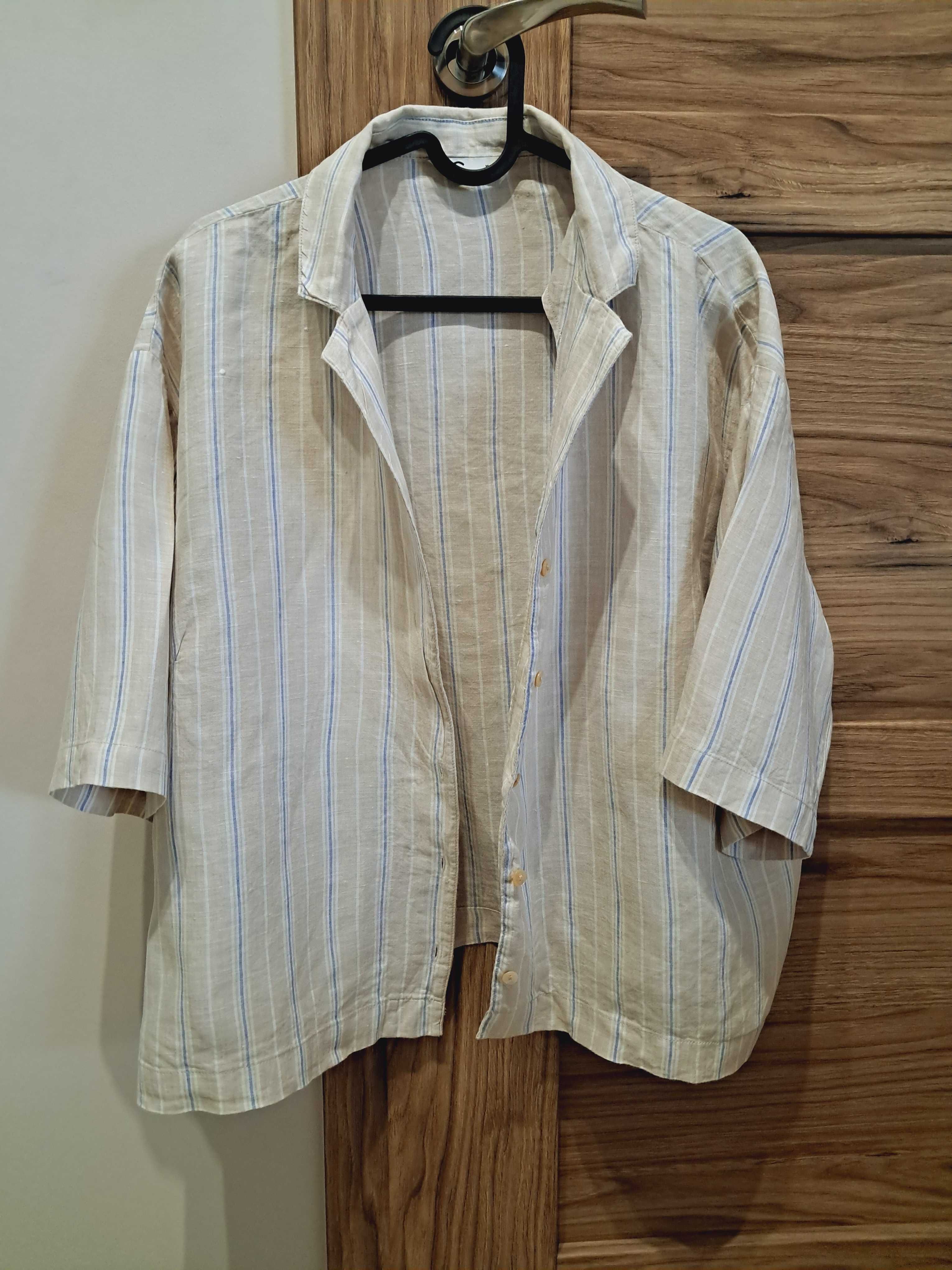 Koszula damska lniana 100% len, Cubus, bdb, oversize r. XL