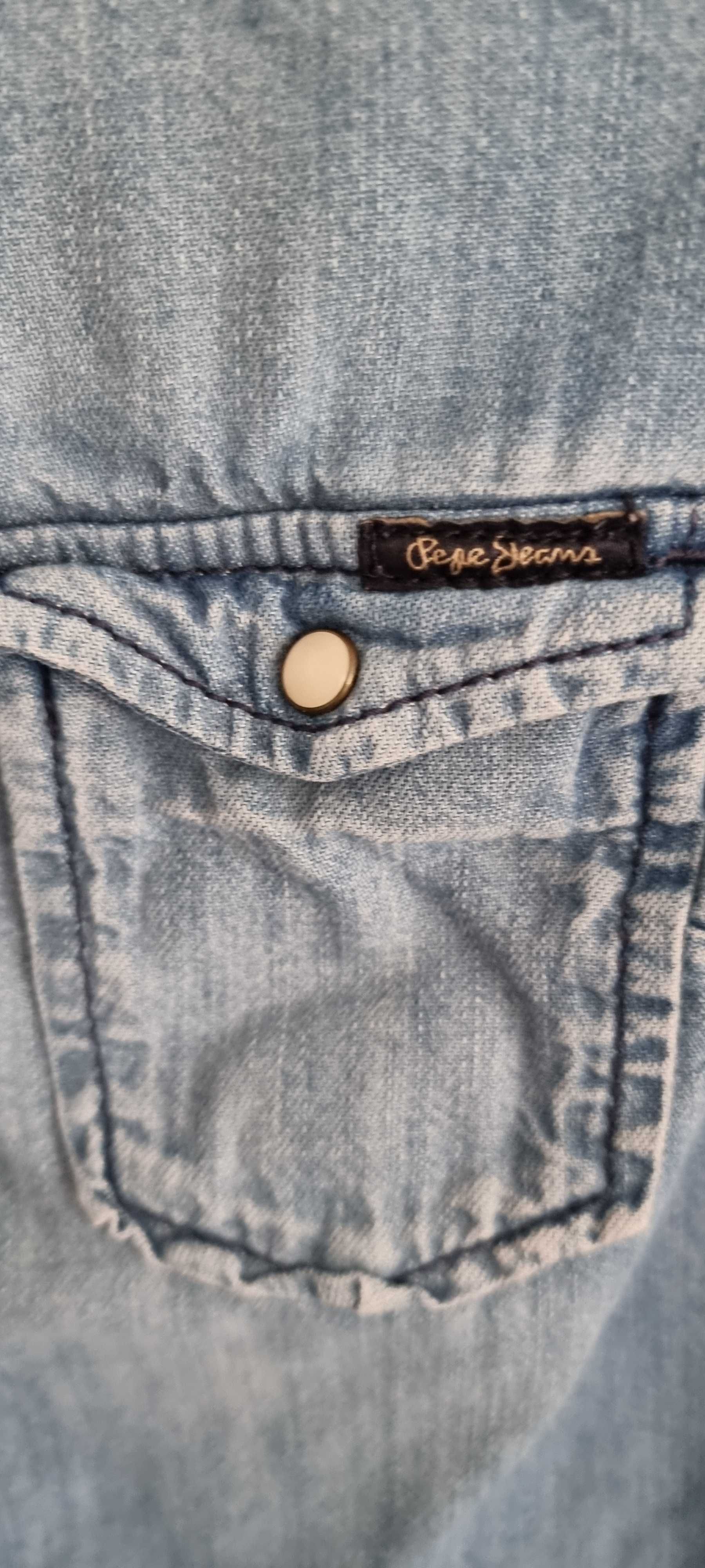 Koszula Pepe Jeans jeansowa niebieska XS 34