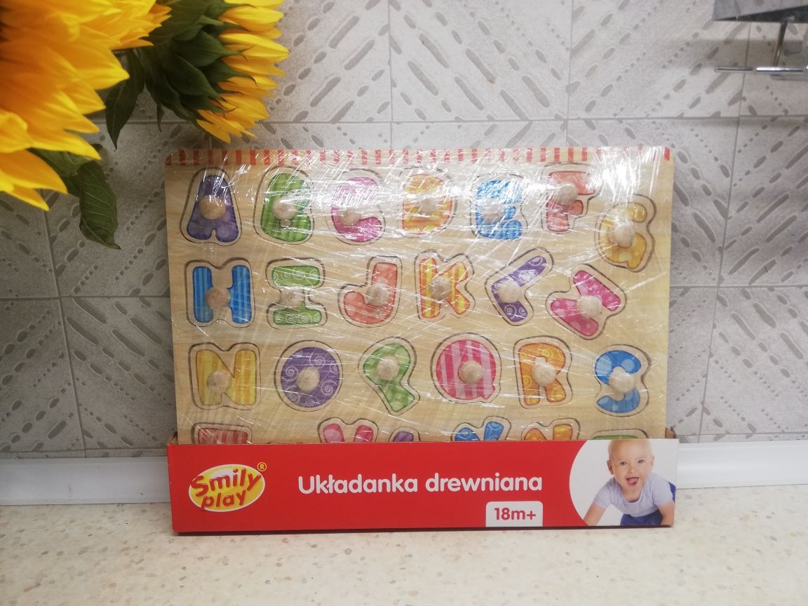Drewniany alfabet puzzle