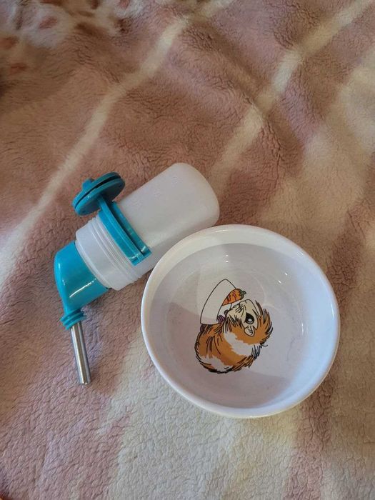 Керамічна мисочка для гризунів + поїлочка