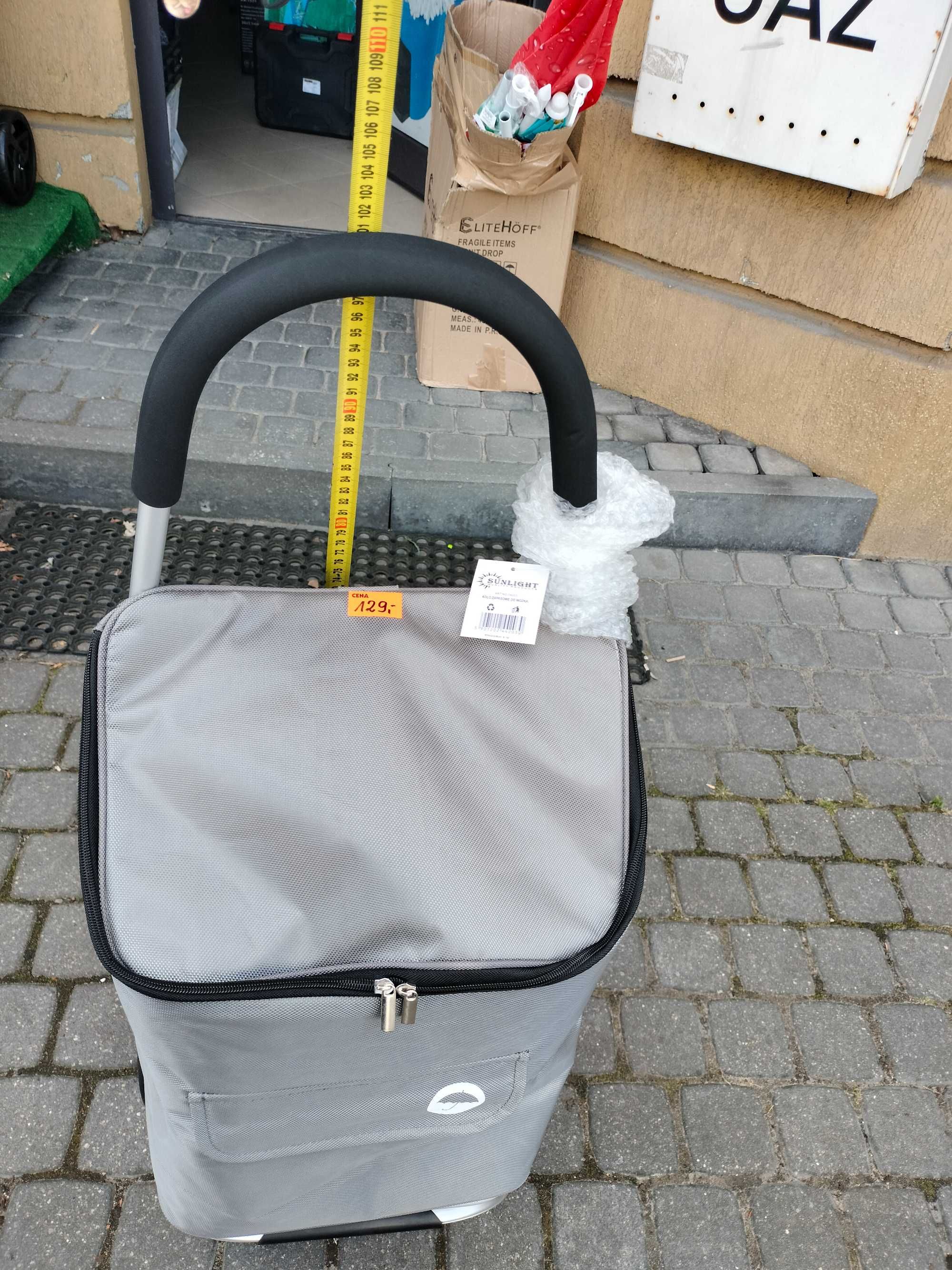 wózek na zakupy termiczna torba łożyska aluminiowy  NA KÓŁKACH DUŻA ta