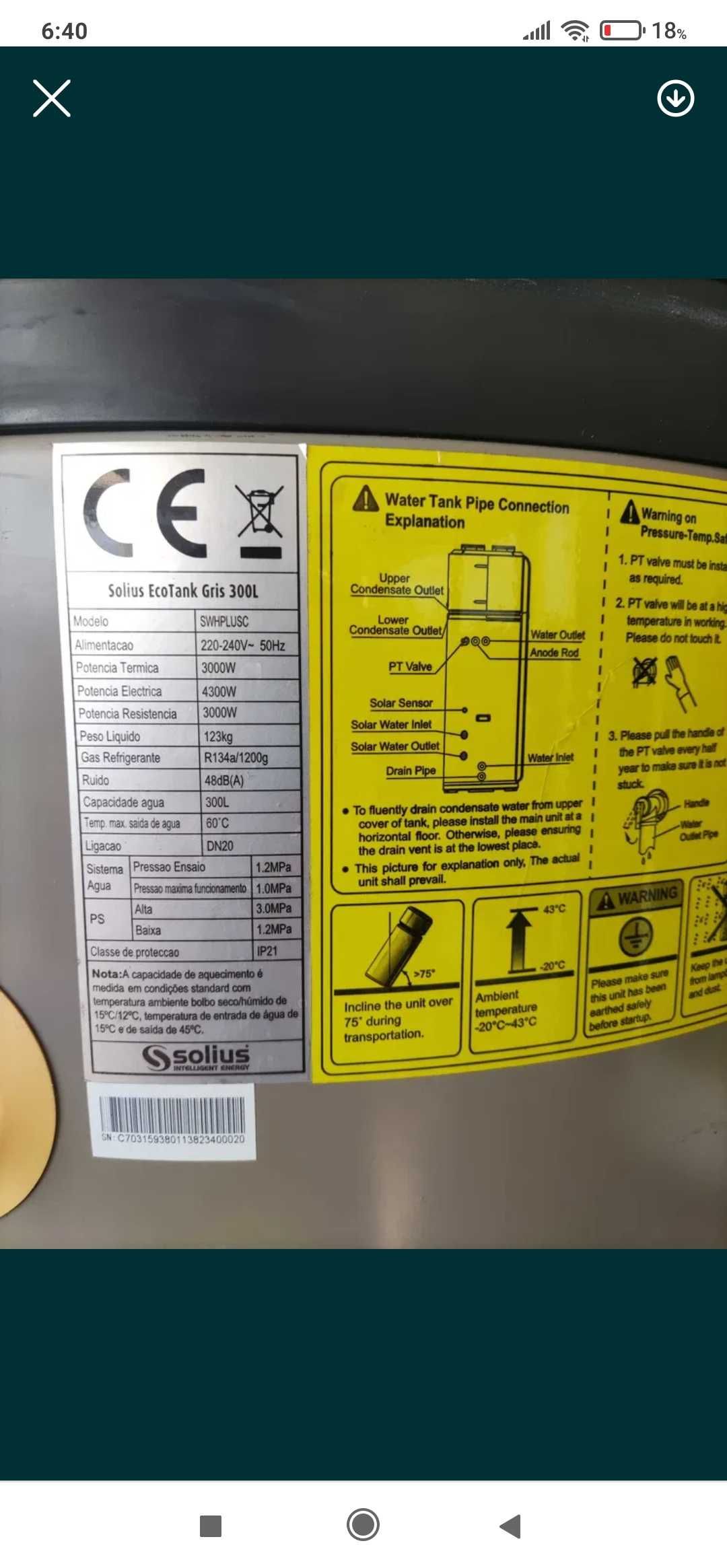 Display Bomba de Calor