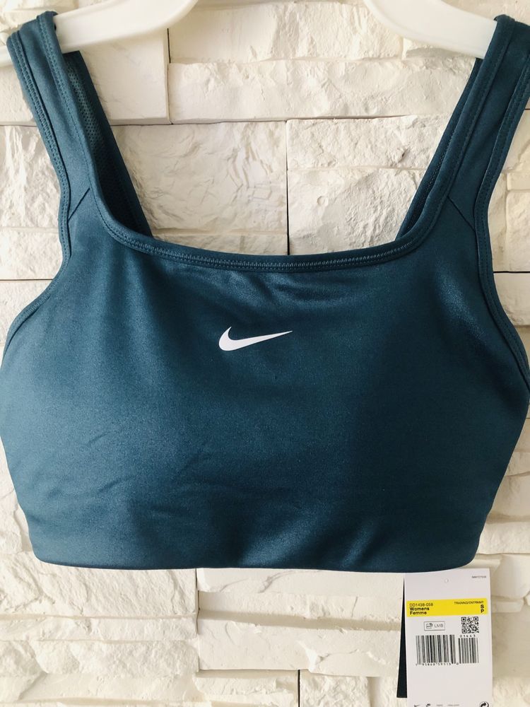 Nike stanik sportowy S turkusowy niebieski zielony biustonosz top kosz