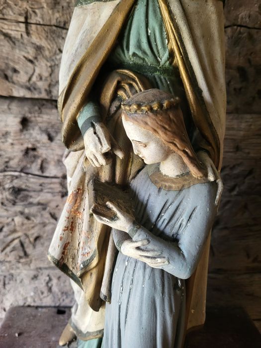 Stara figura Święta Anna I Maryja 50cm