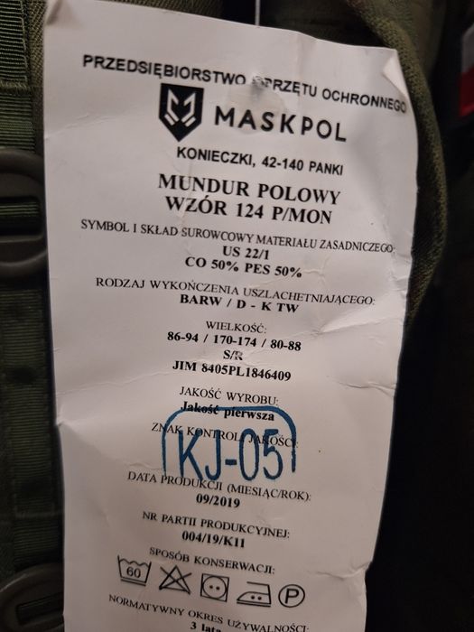 Mundur polowy 124p/mon