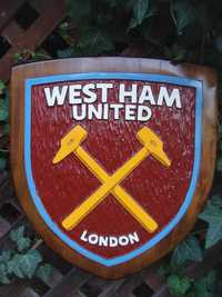 West Ham United Ręcznie rzeźbione logo w drewnie. UNIKAT