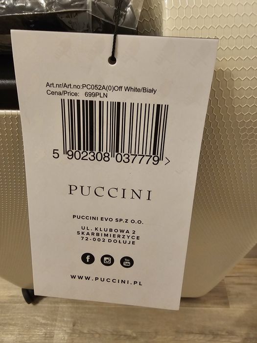 Walizka podróżna PUCCINI duża Biała Nowa