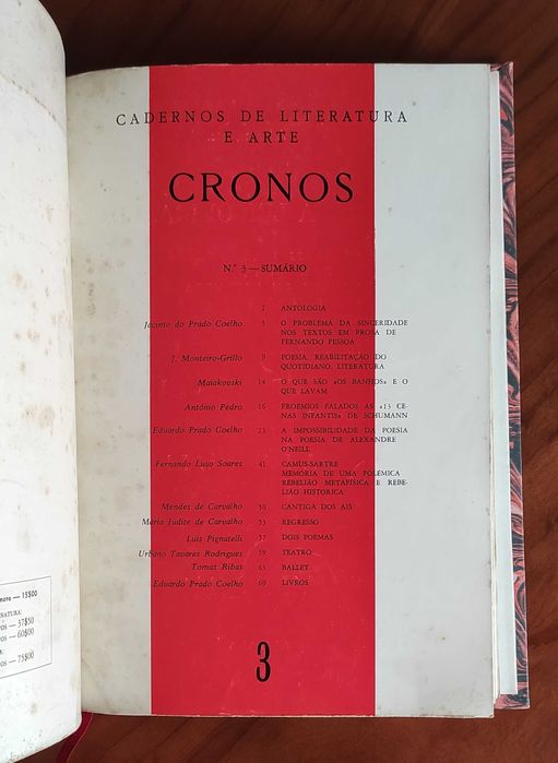 Cronos. Cadernos de Literatura