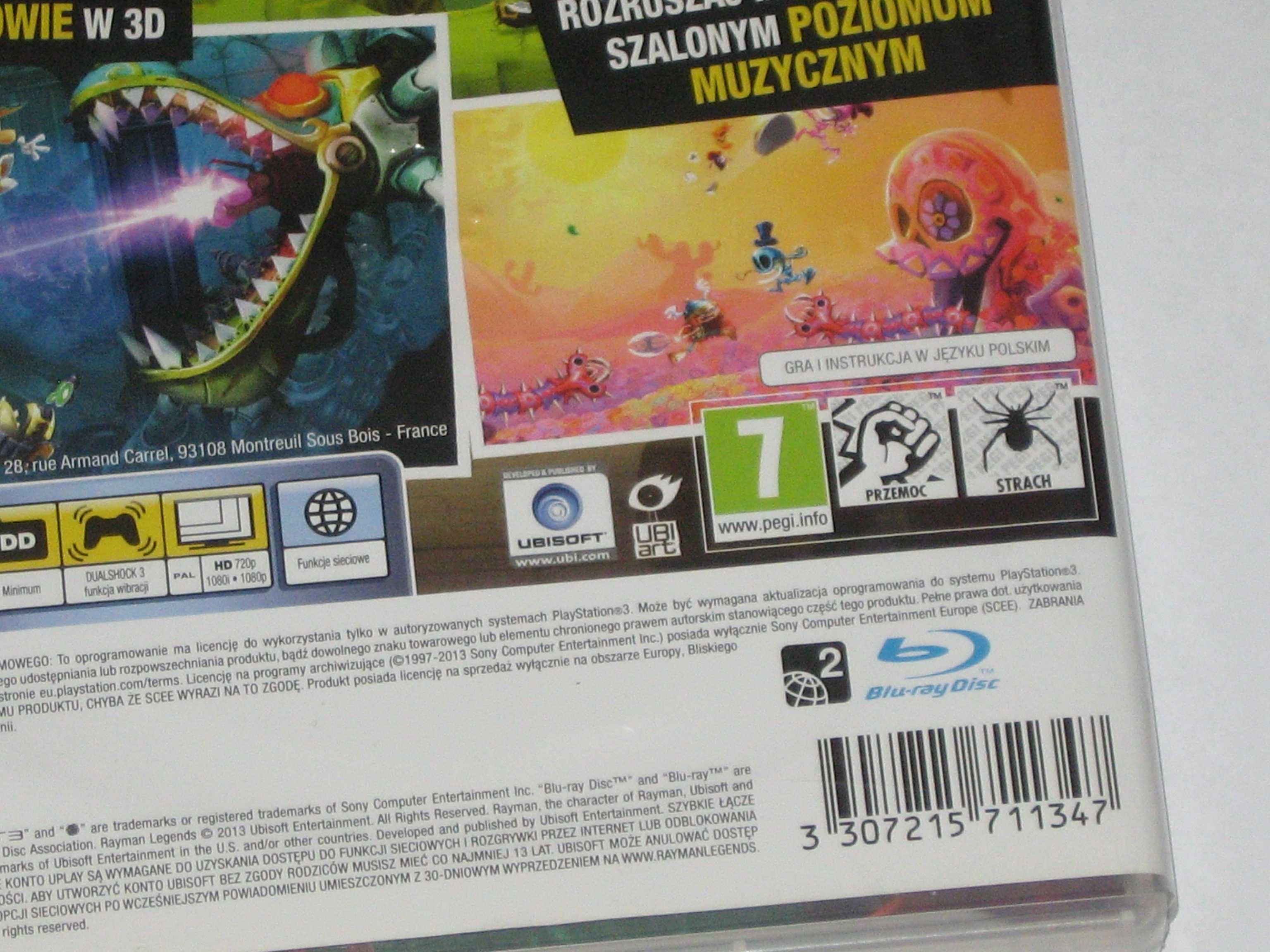 Gra Rayman Legends! PL! PS3 PO POLSKU! jak NOWA! PL!