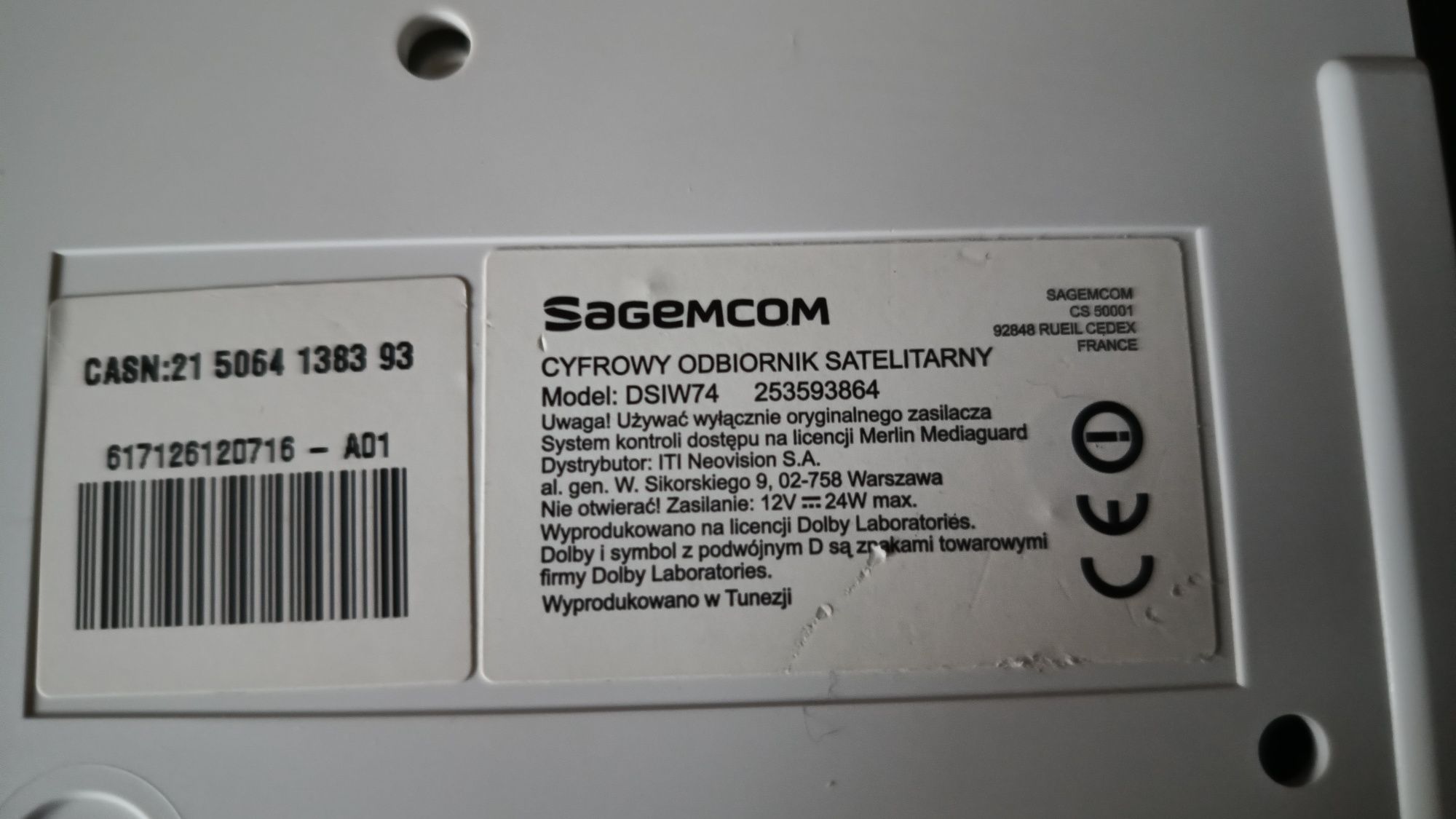 Tuner satelitarny Sagemcom DSIW74 NC+