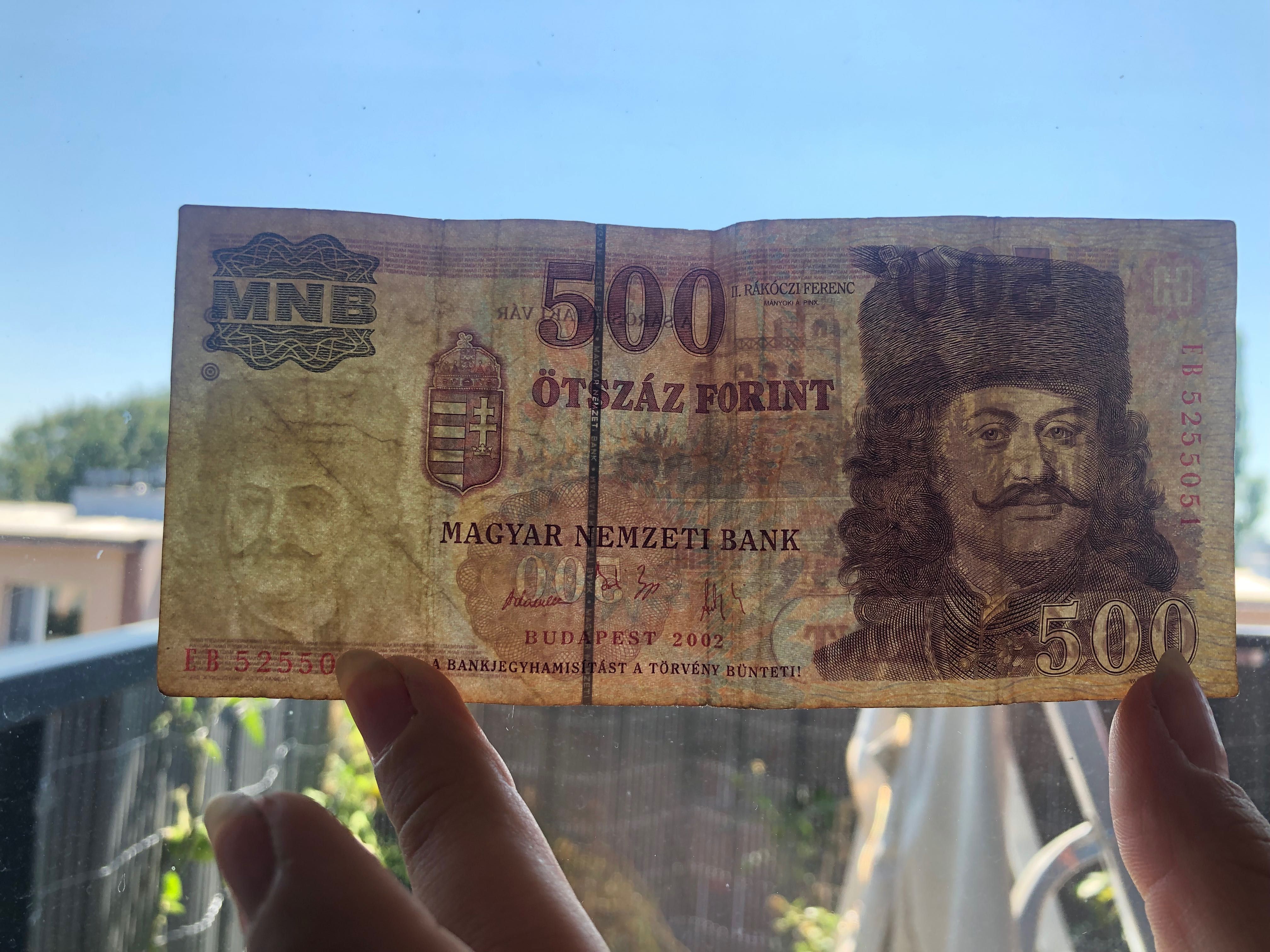 Banknot 500 forint forintów kolekcjonerski wycofany