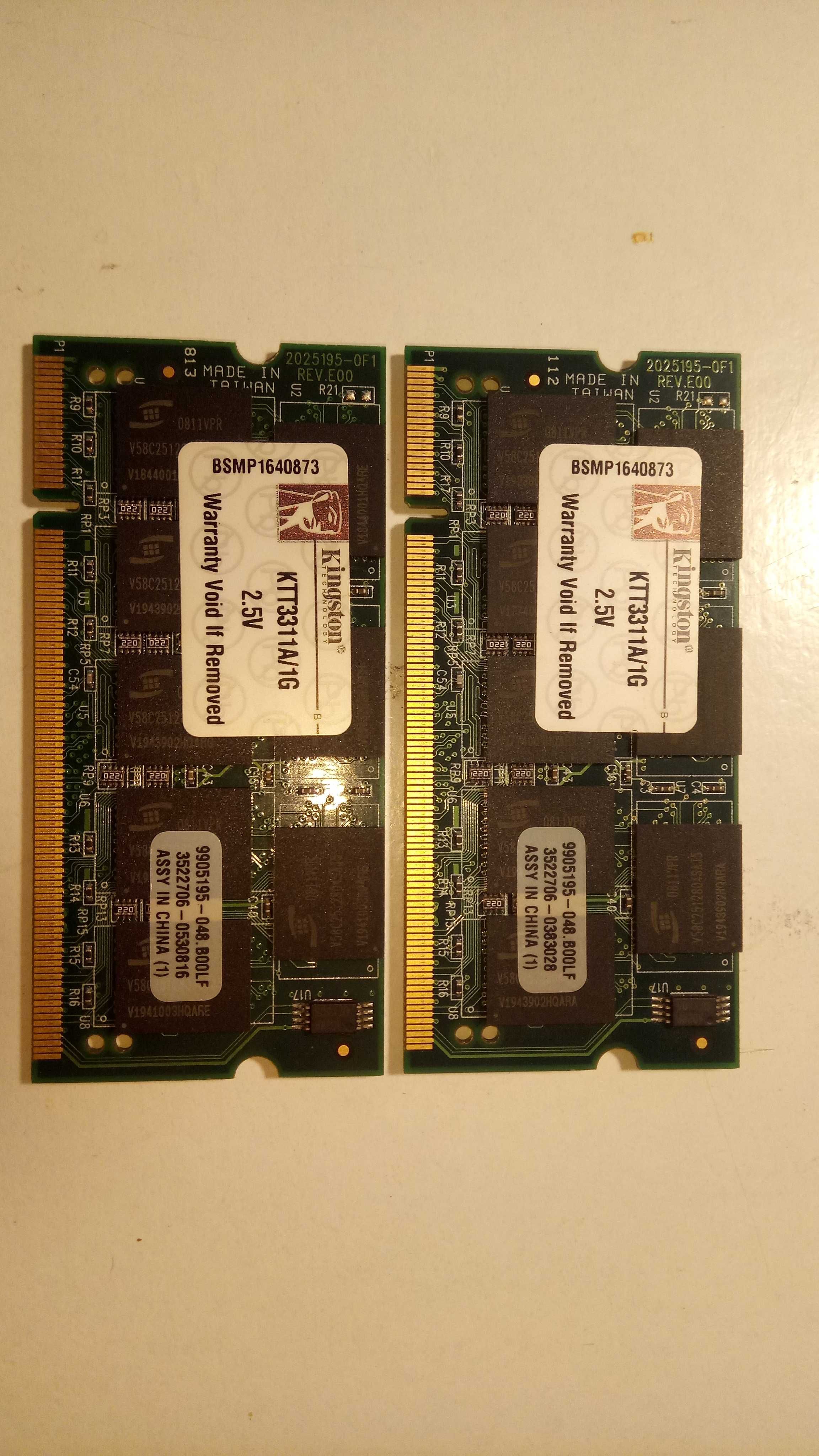 Memória para PC Portátil SO-DIMM DDR-333 2x1GB (2GB) KINGSTON