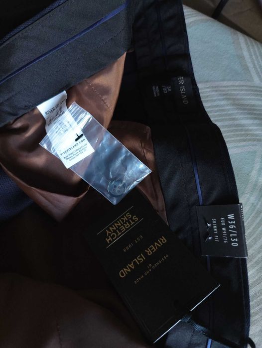 Джинсы брюки River Island trousers Англия w36 stretch navy.