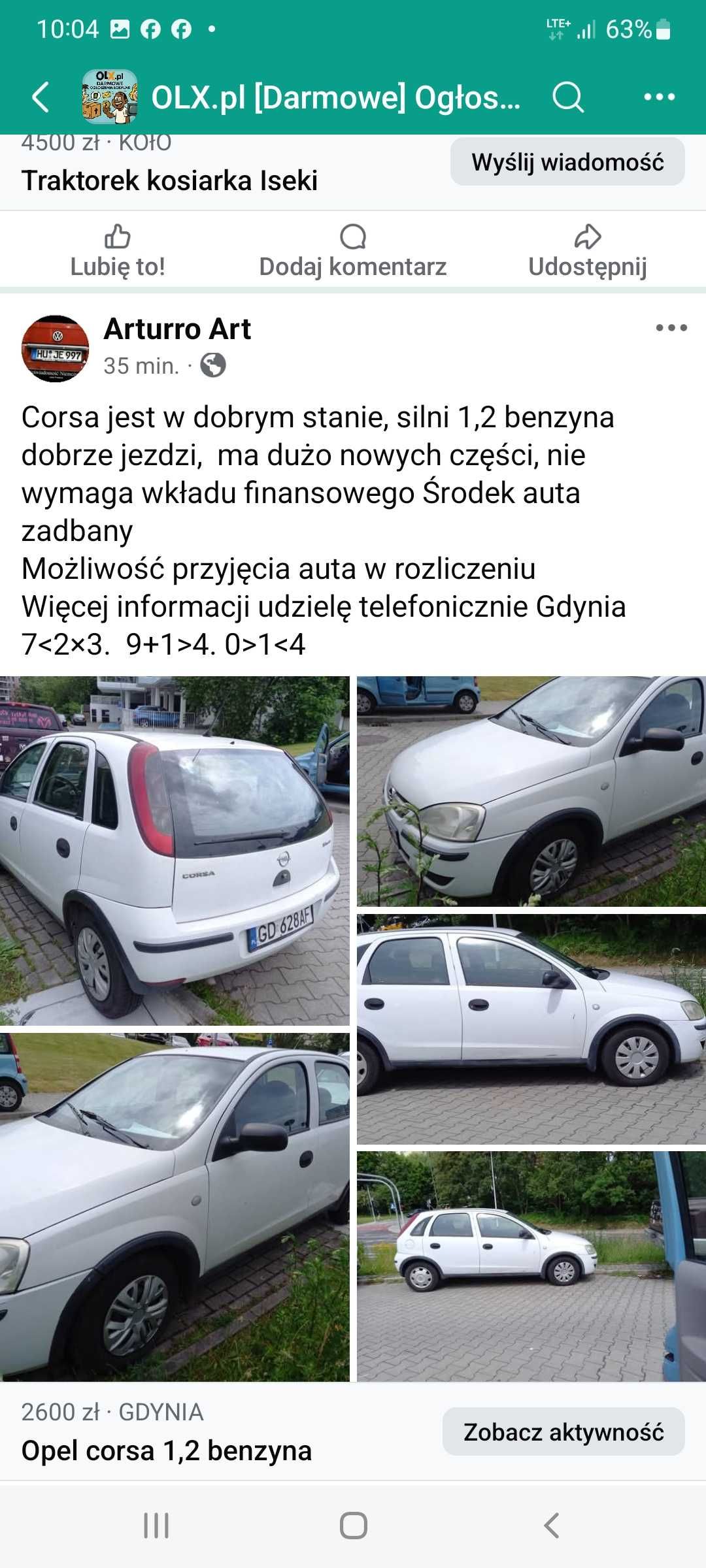 Opel Corsa 1,2 benzyna
