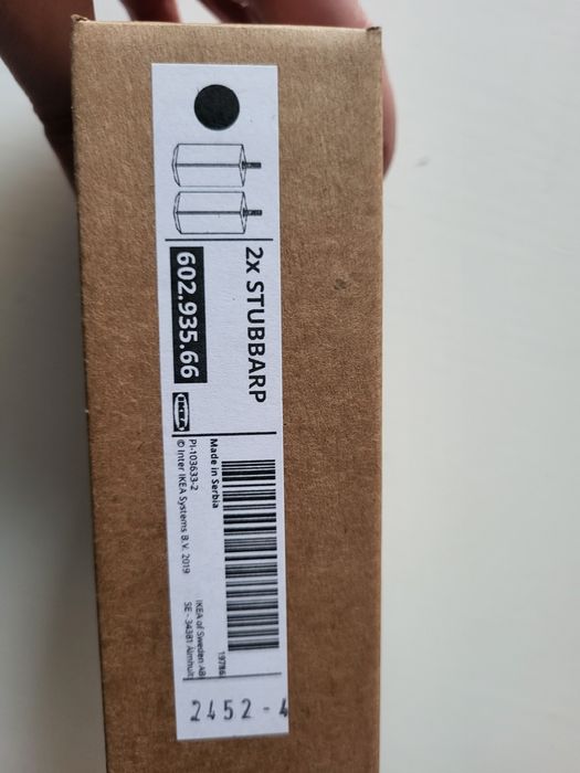 IKEA STUBBARP noga meblowa czarny brąz 1szt