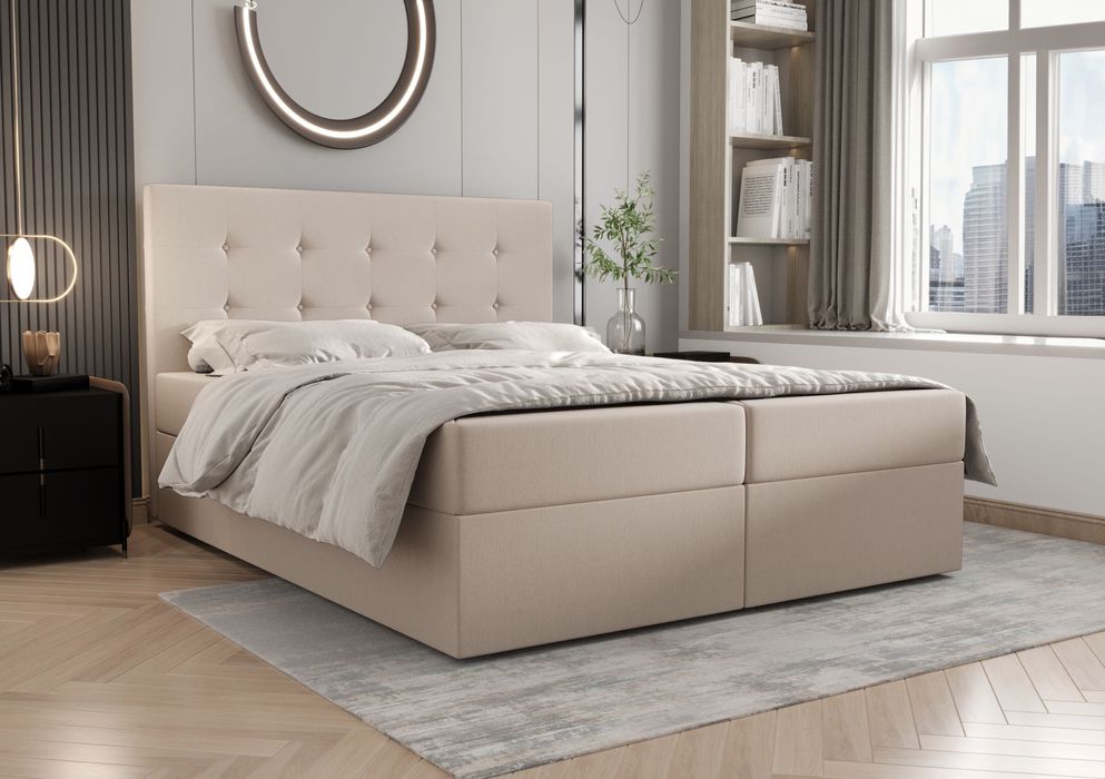 Łóżko Kontynentalne Sypialniane LAMBO 1 + TOPPER 140x200 EN MEBLE