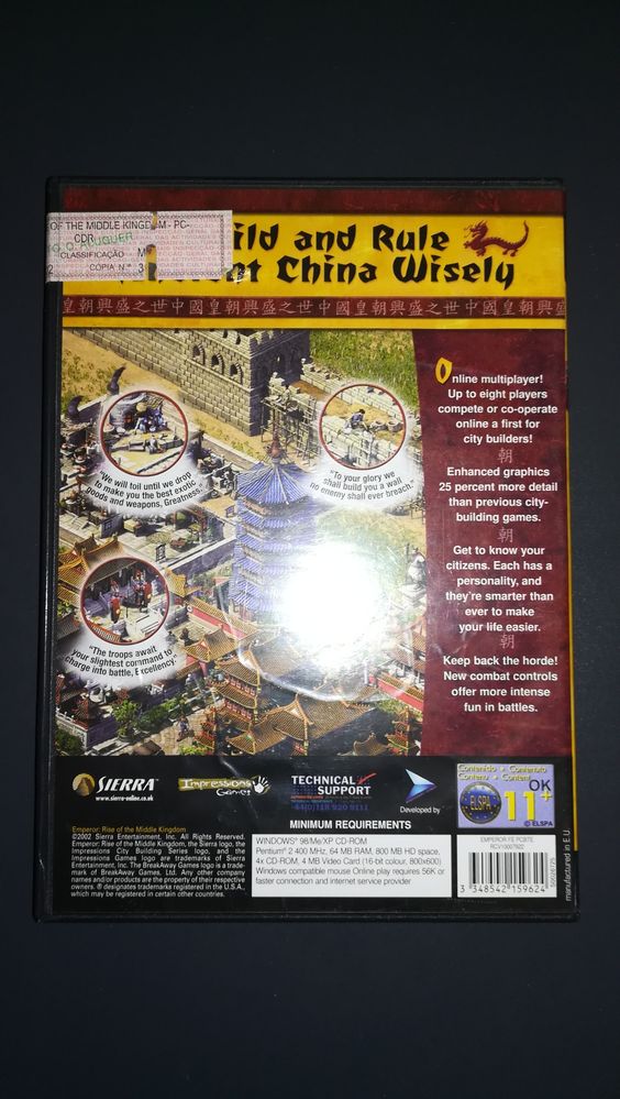 Jogo PC "Emperor - Rise of Middle Kingdom" (Óptimo Estado)