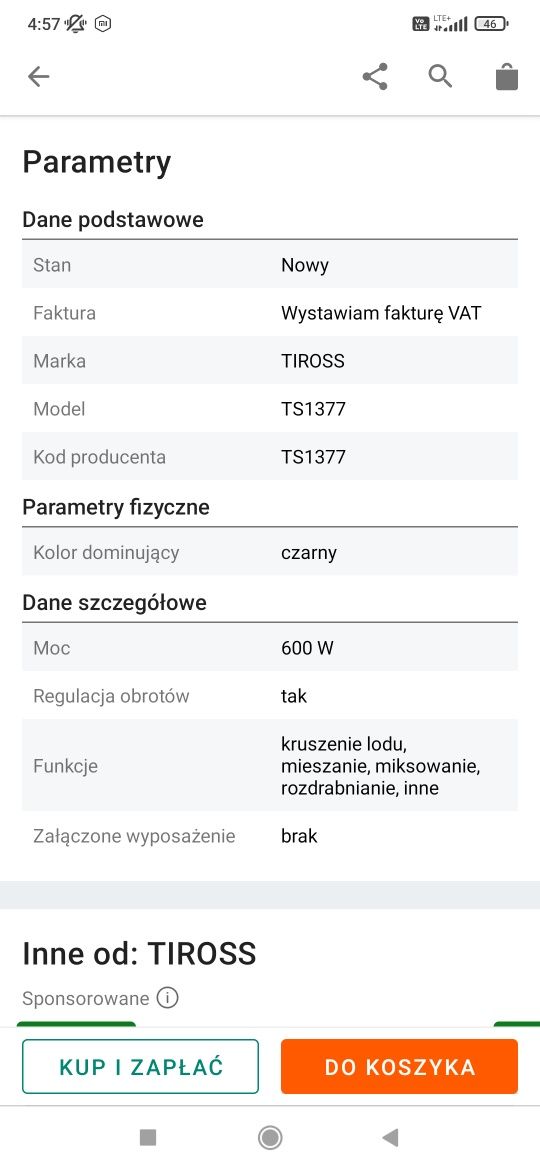 Sprzedam nowy blender reczny