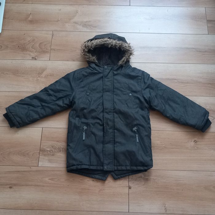 Kurtka zimowa na zimę szara dla chłopca rozmiar 122