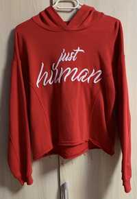 Bluza czerwona Just human/ Bershka