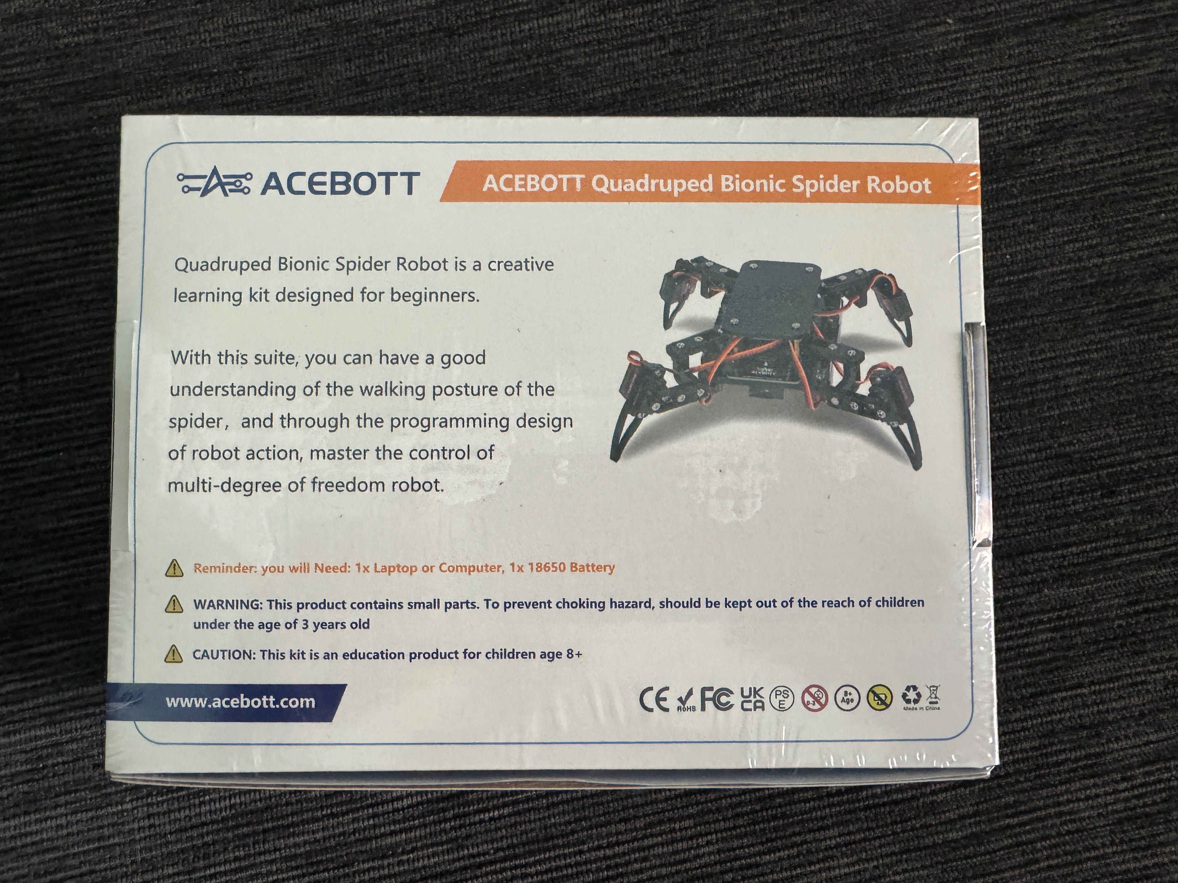 ACEBOTT robo aranha quadrupede bionico - Programação e Robotica