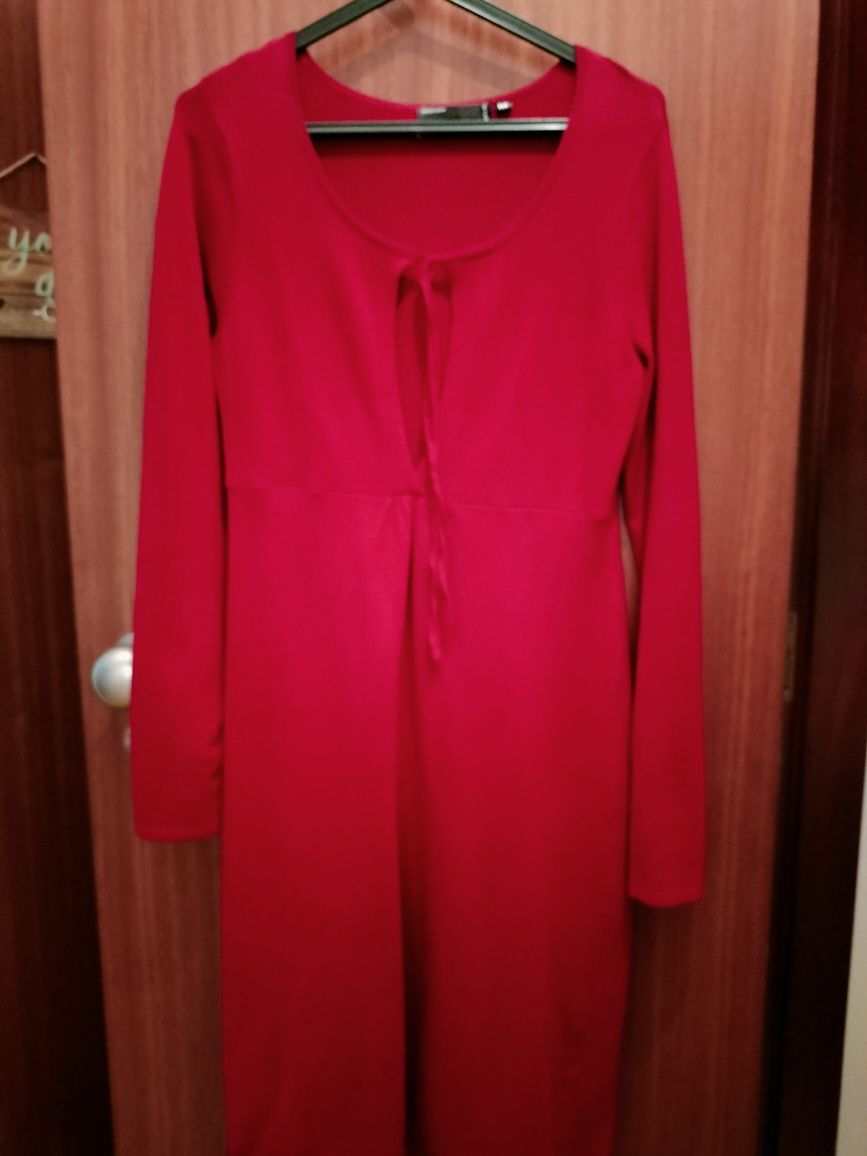 Vestido de inverno vermelho Quebramar M/Novo