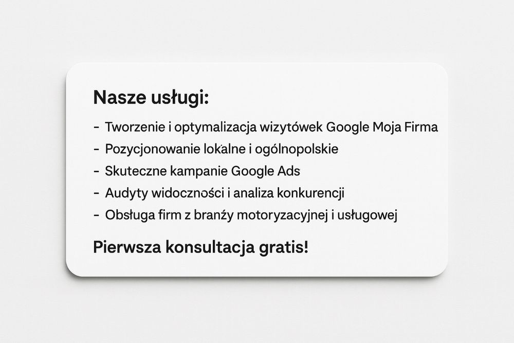 Daj klientom sie znaleźć! Wizytowki google, pelna obsluga