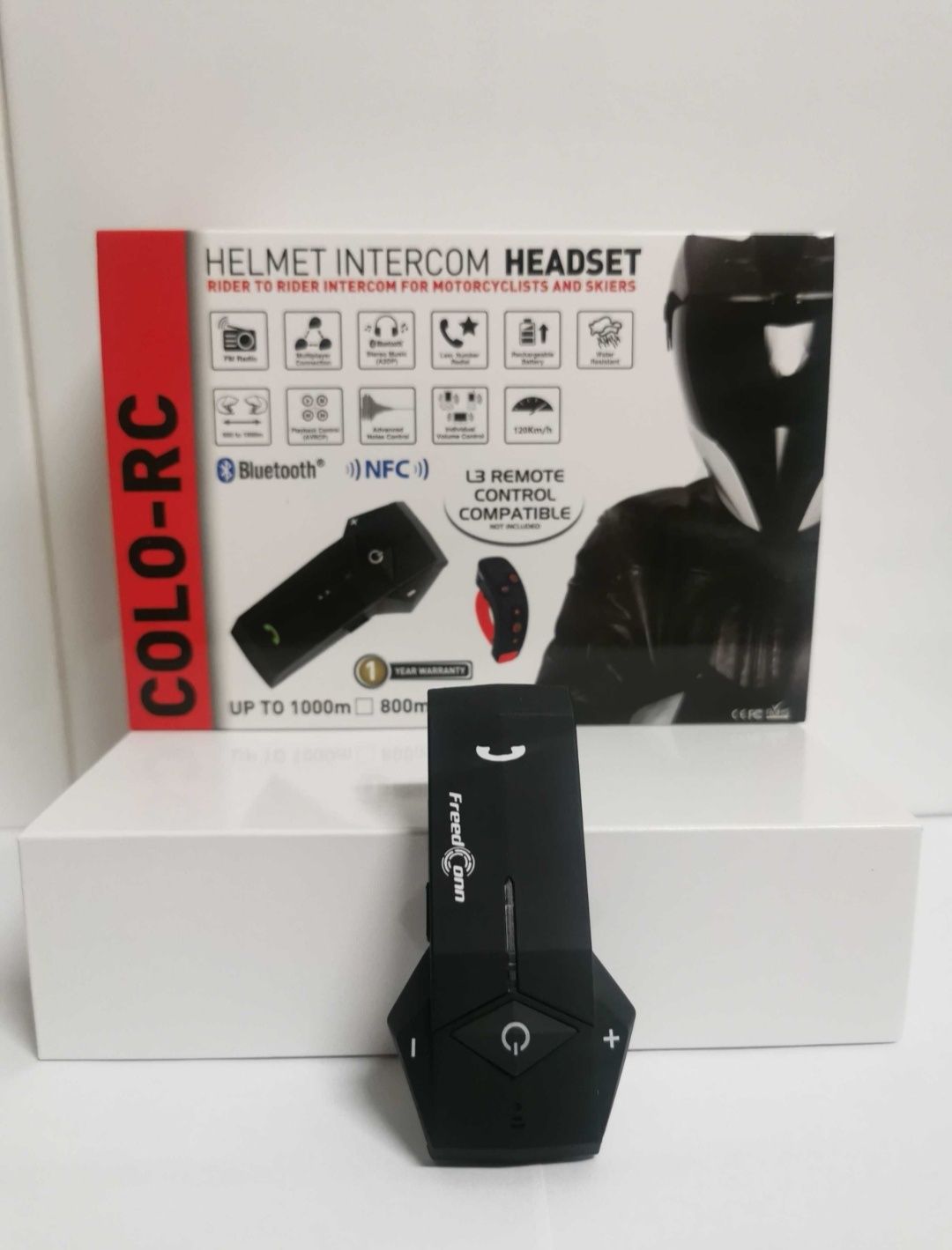 1-Auricular/intercomunicador Bluetooth C/RADIO / Capacete/ Moto (NOVO)