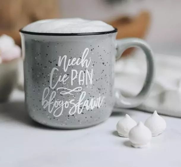 Kubek vintage - Niech cię Pan. Szaron. Nowy Produkt