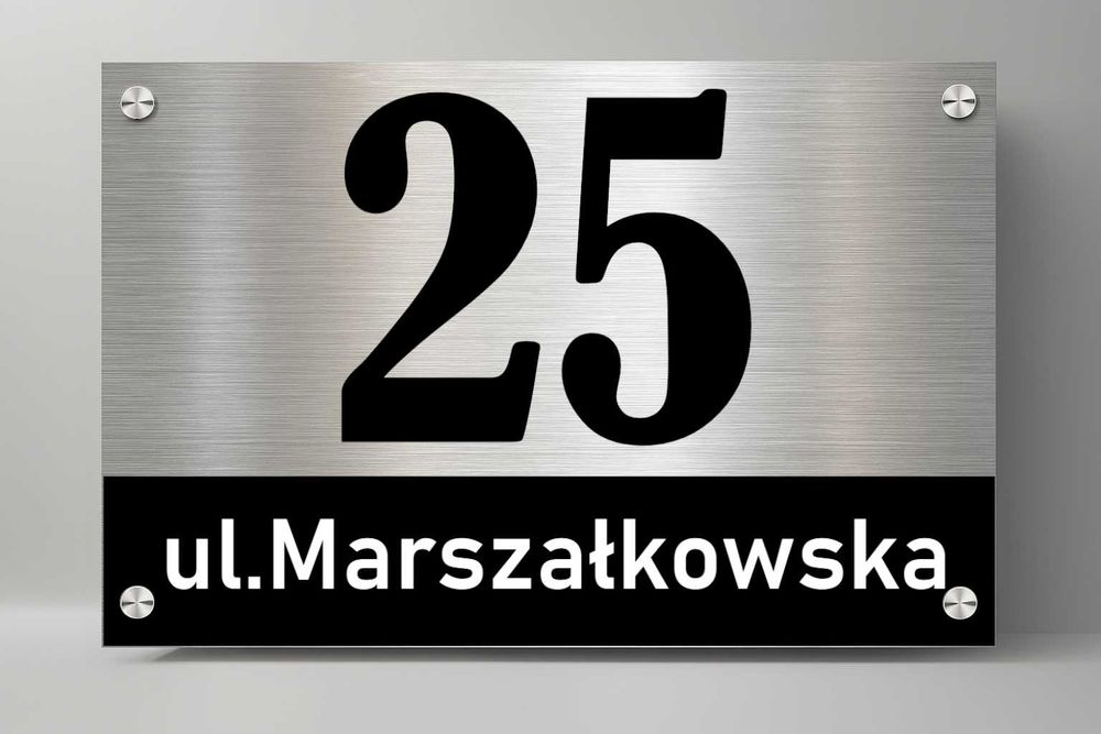 Numer domu nierdzewny Tabliczka adresowa z numerem domu