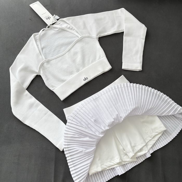 Юбка Alo белая черная спідниця Ало юпка біла чорна