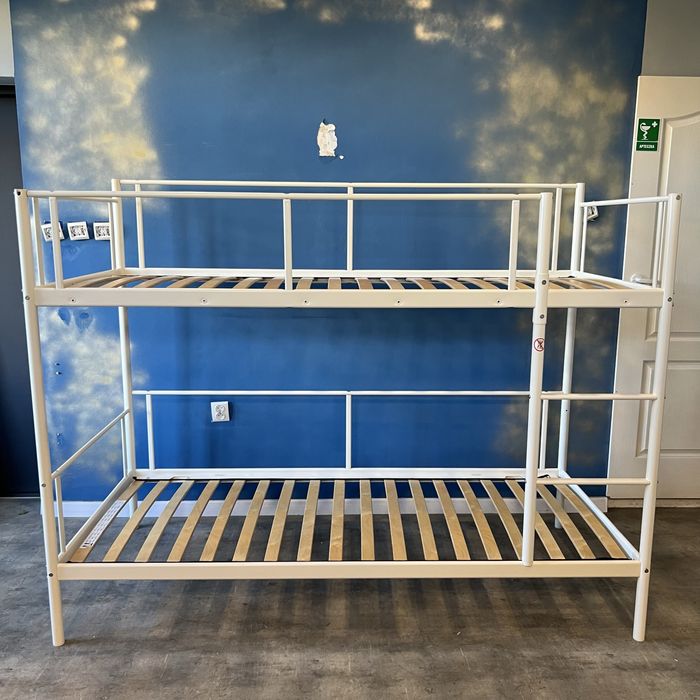 Łóżko piętrowe białe Ikea Vitval