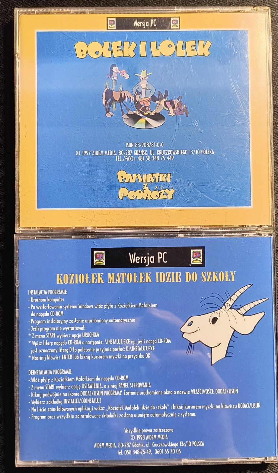 Koziołek Matołek / Bolek i Lolek gry komputerowe retro PC