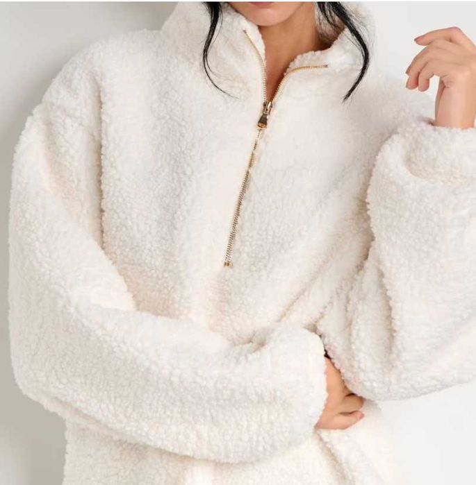 Тепла толстовка шерпа на штучному хутрі з блискавкою