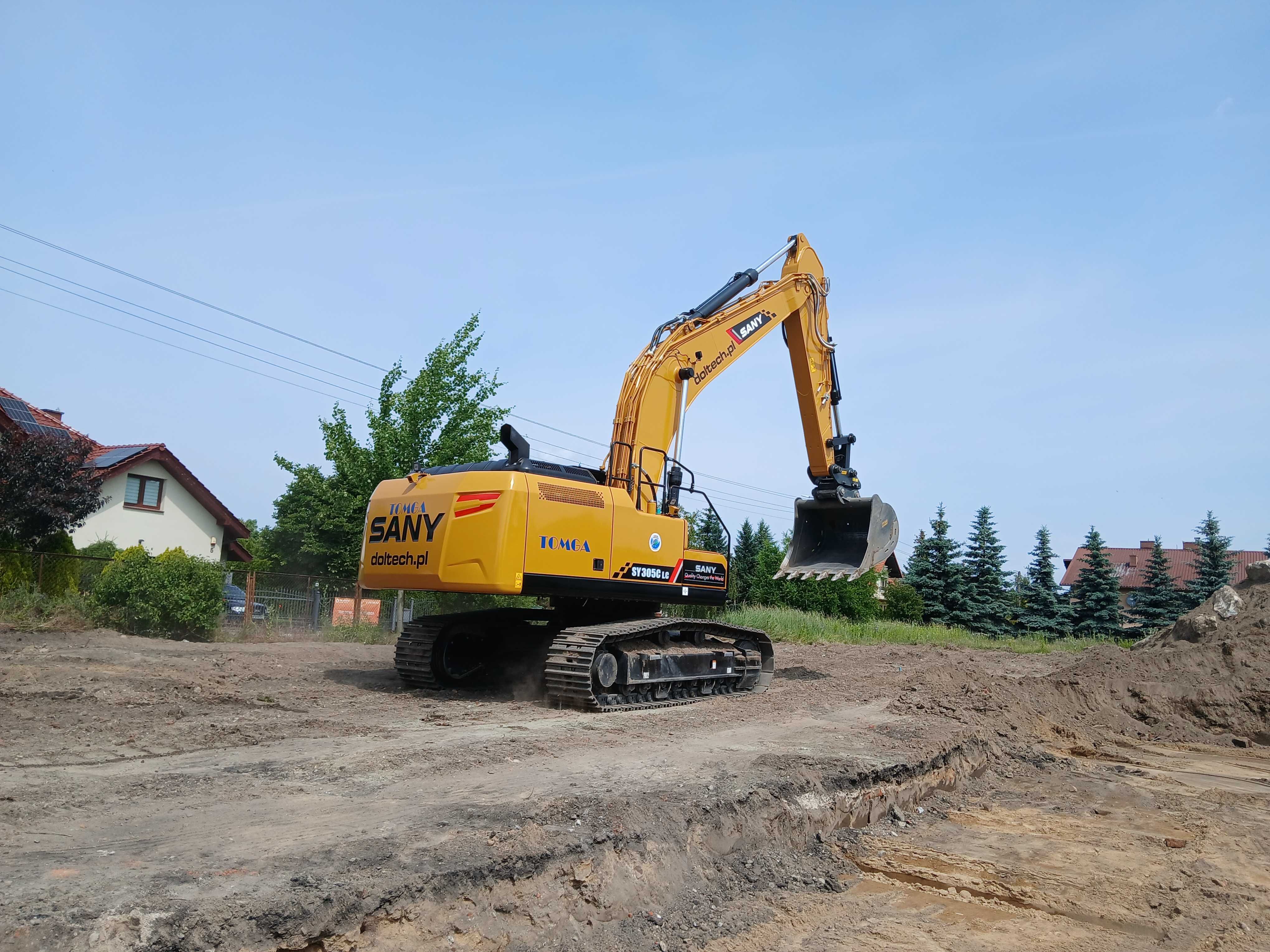 Wynajem Koparki SANY SY305C 33T z Operatorem WYBURZENIA 350zł netto/h